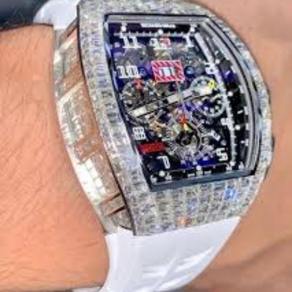 WHITE ICED OUT RICHARD MILLIE SKELETON (RARE ADDITION)